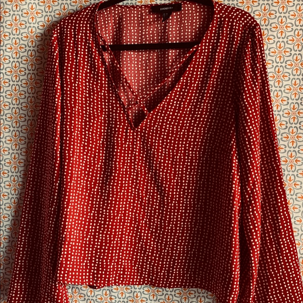Forever 21 Red Polka Dot Shirt